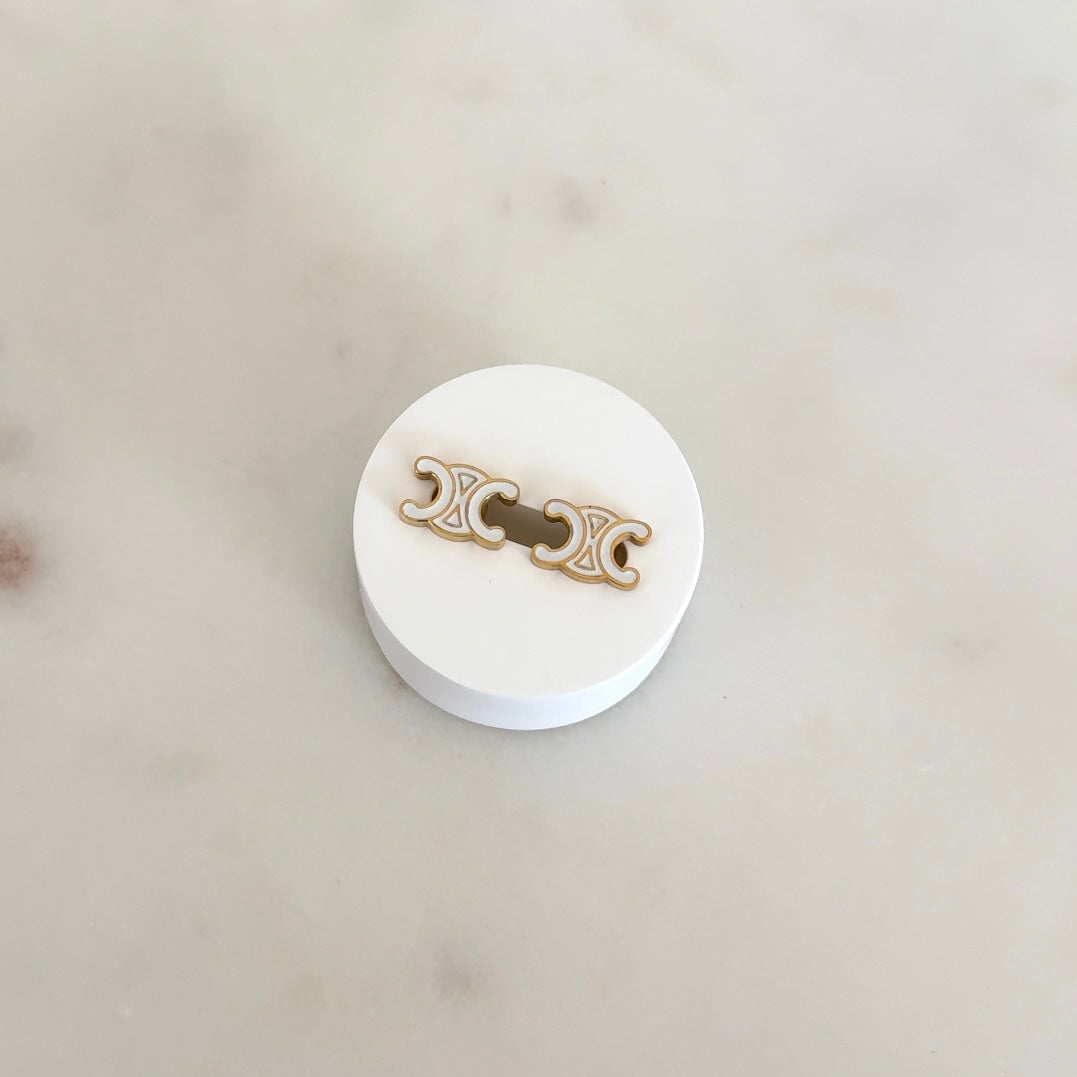 White Stud Earrings