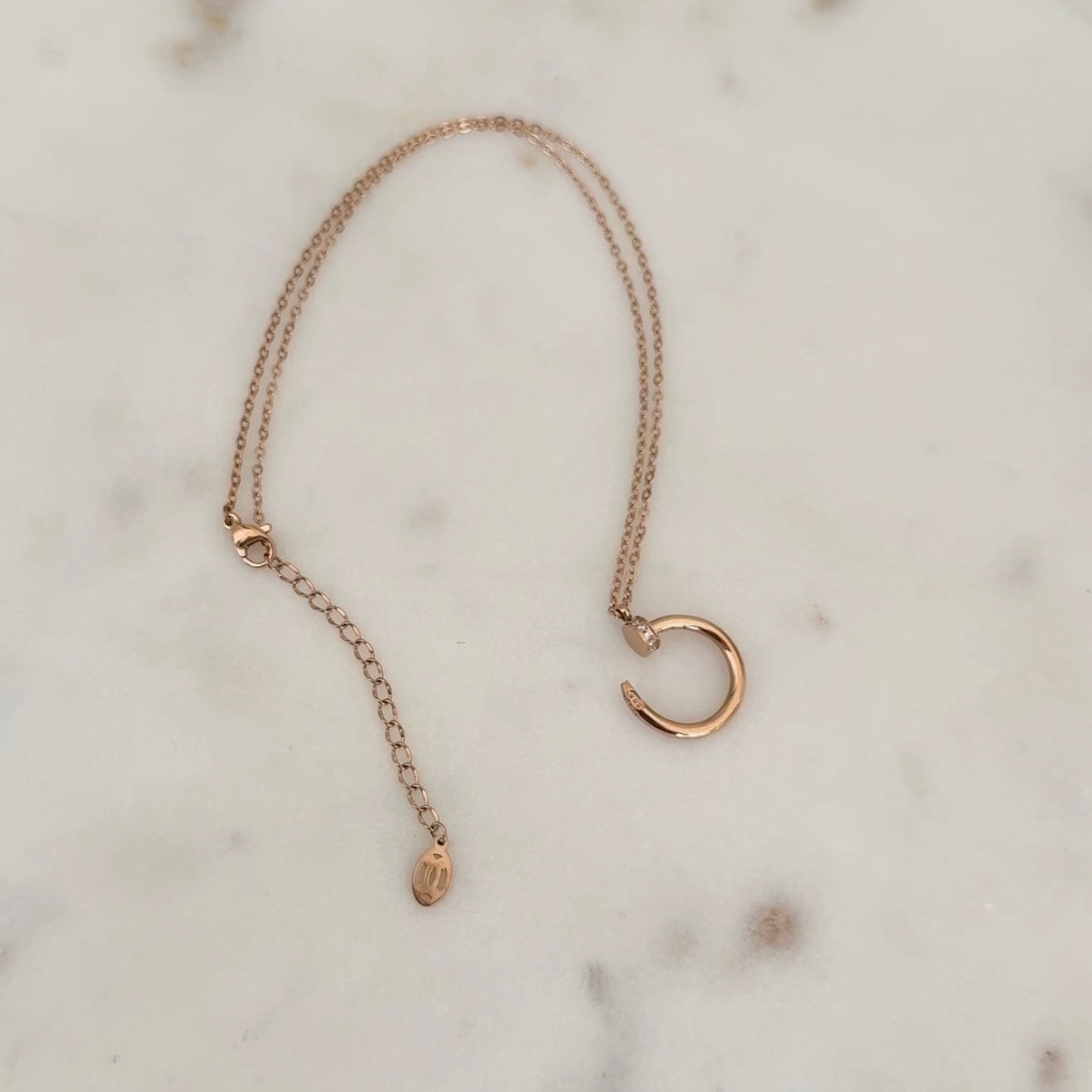 Rose Gold Nail Necklace