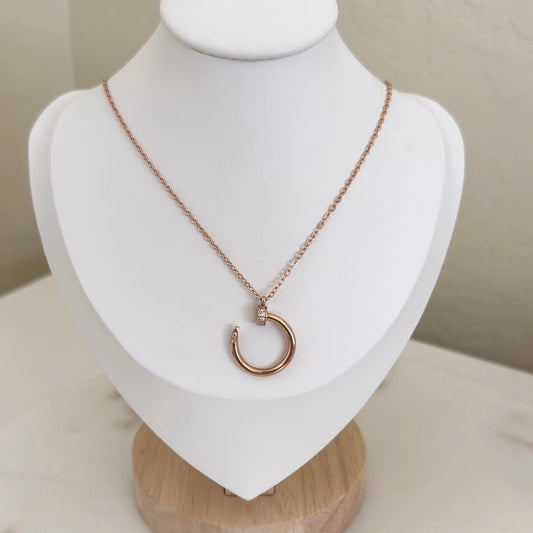 Rose Gold Nail Necklace