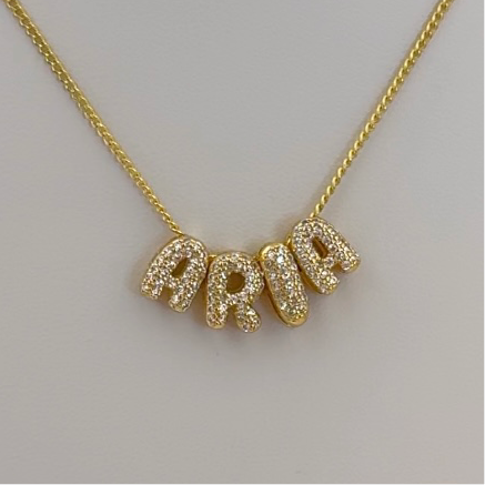 Bubble Letters Customizable Necklace