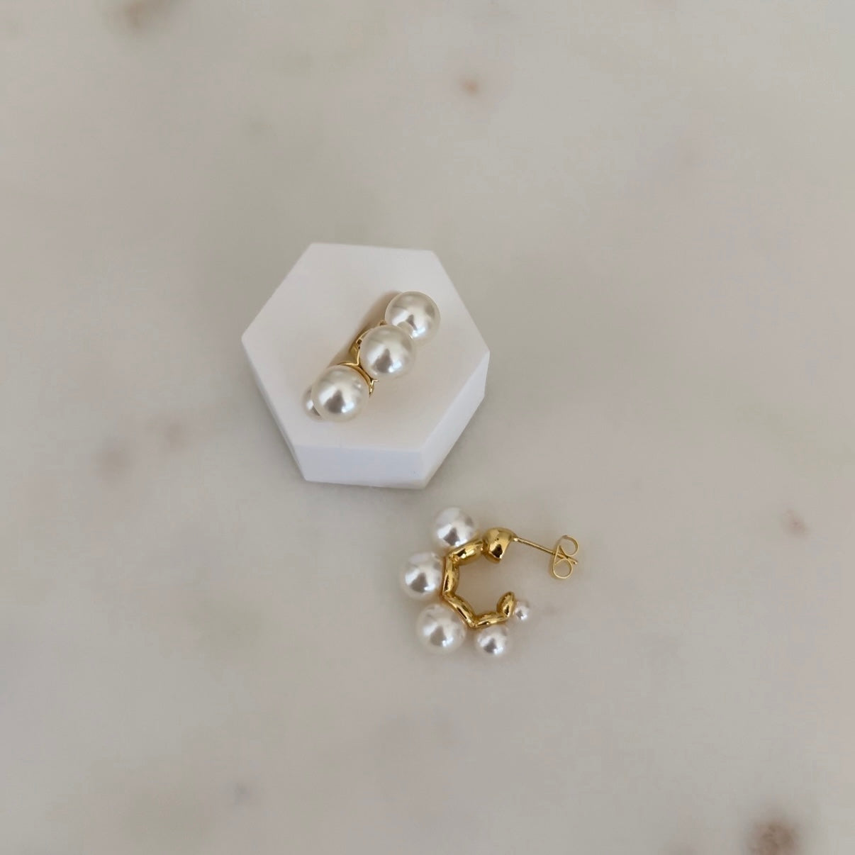 Pearl Hoop Earrings