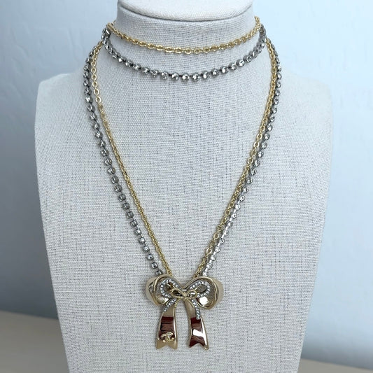 Bow Long Necklace