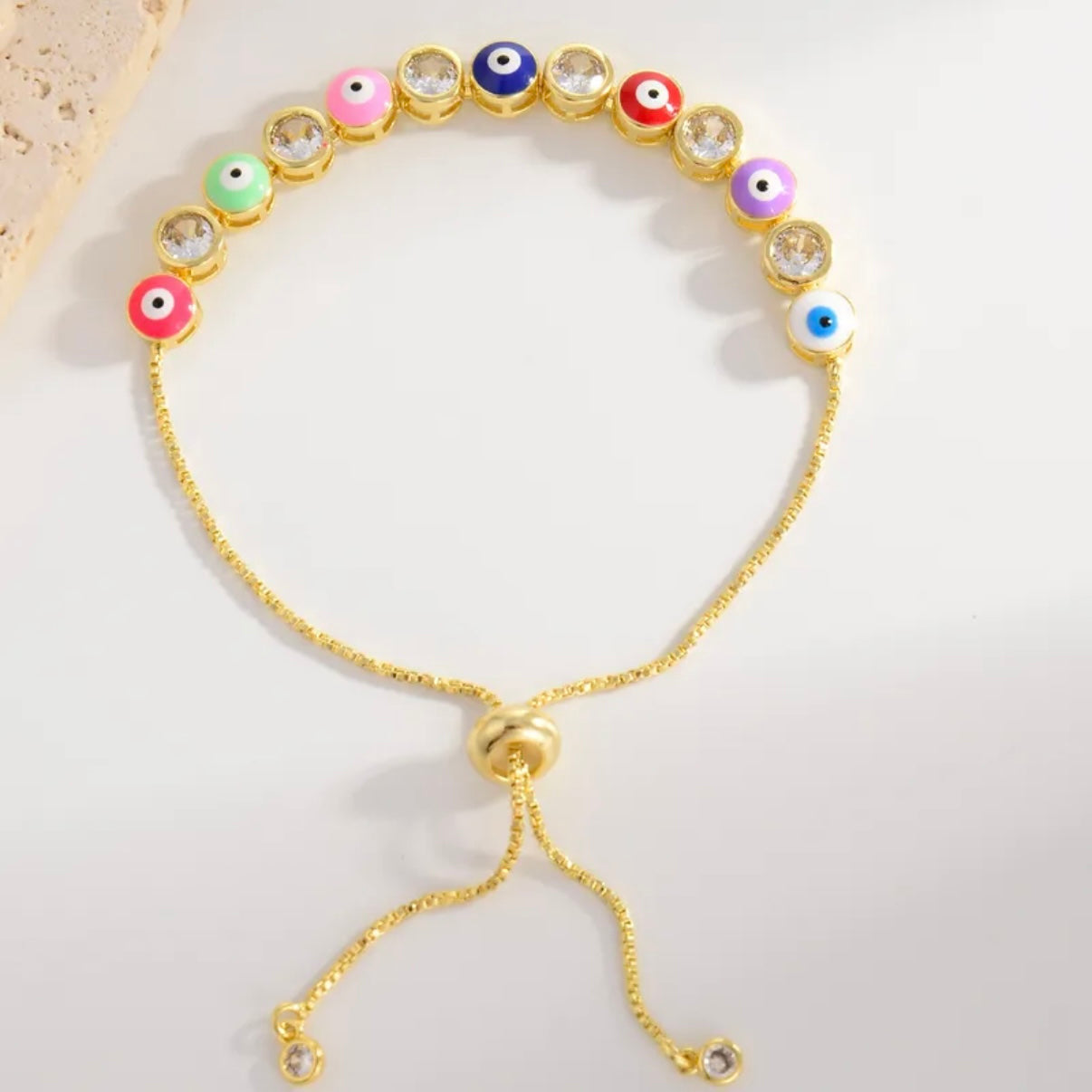 Evil Eye Colorful Adjustable Bracelet