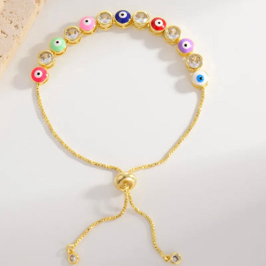 Evil Eye Colorful Adjustable Bracelet