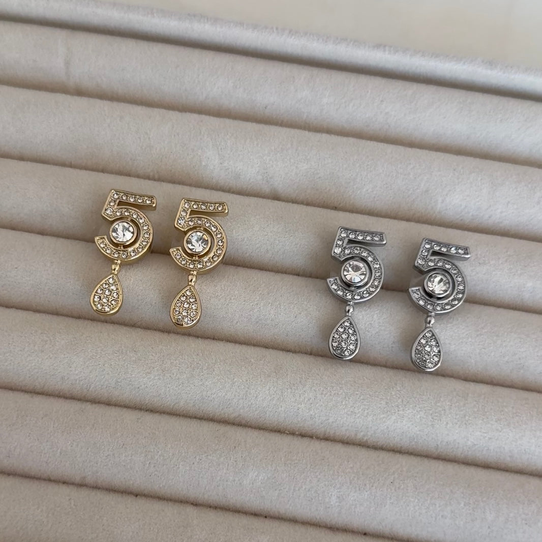 Number 5 Earrings