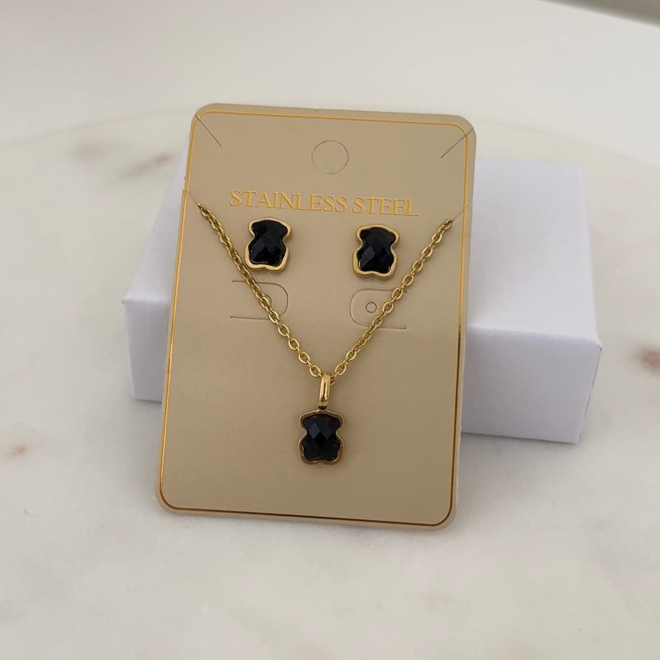 Bear Black Stone Set