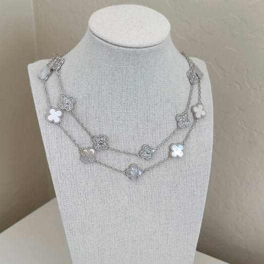 Lucky Necklace White Gold Plated